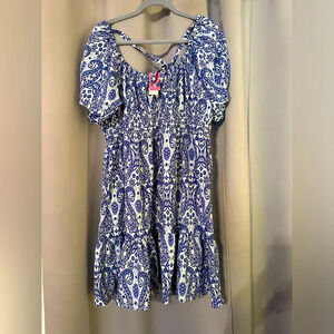 Simply southern paisley printed puff balloon sleeve women’s XL